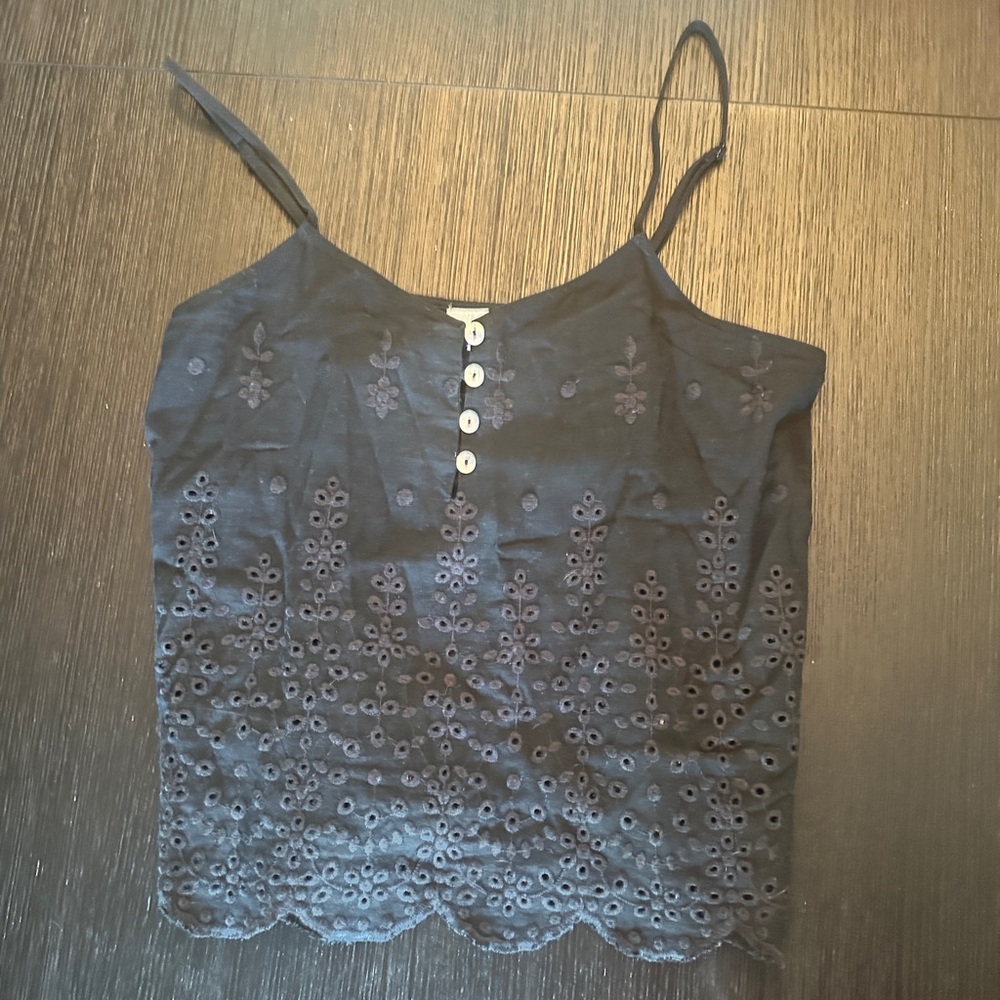 Abound Black Lace Button-Front Cami
